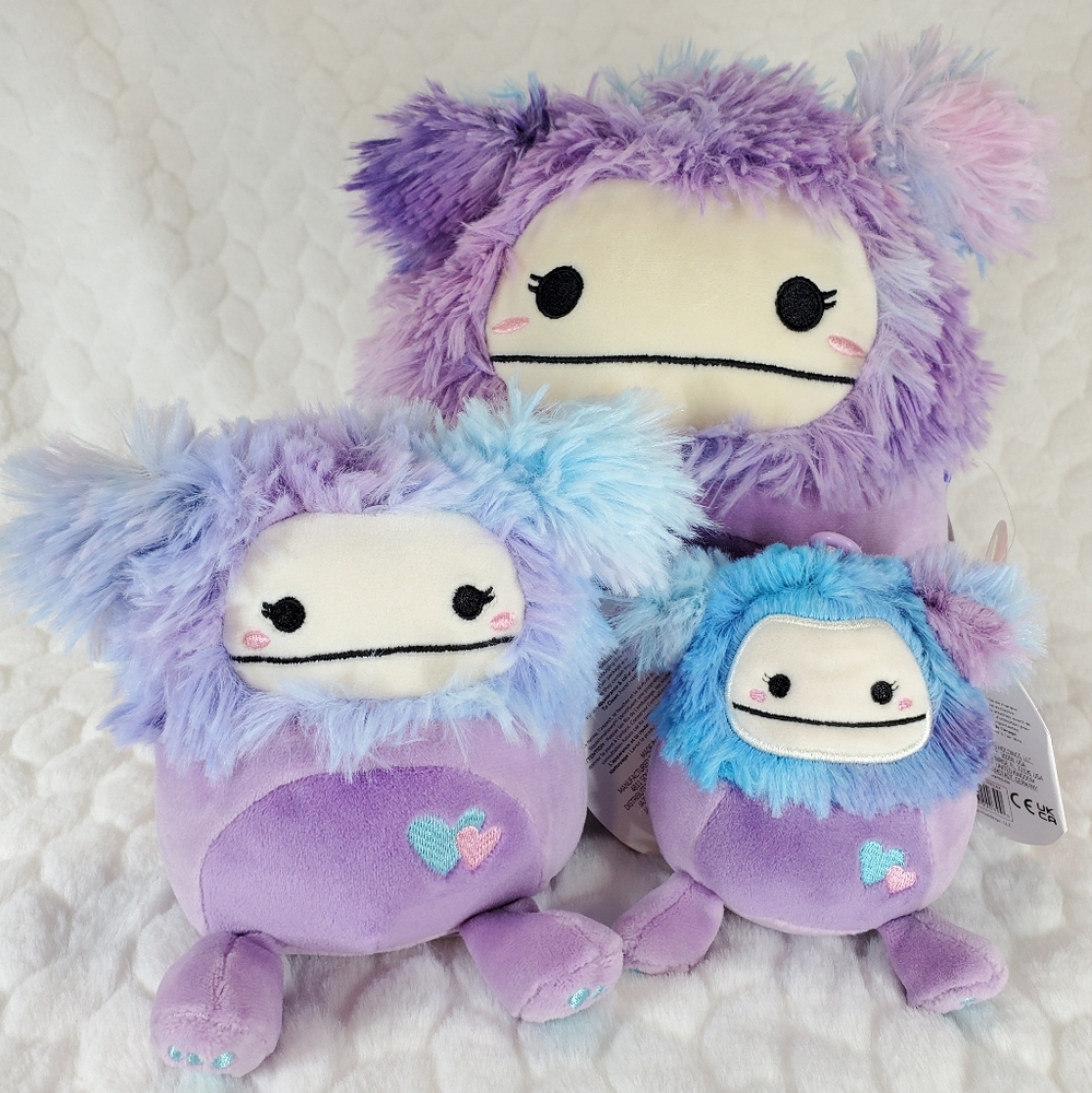 Eden Squishmallow 8 Inch 5 Inch Clip Purple Bigfoot Valentines Day Collectible